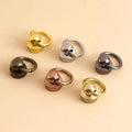Brass O Ring with Screw Studs Ball Post Rivet with O Ring Screwback Round Head Nail for Purse Bag Anchor Connection Phone Case