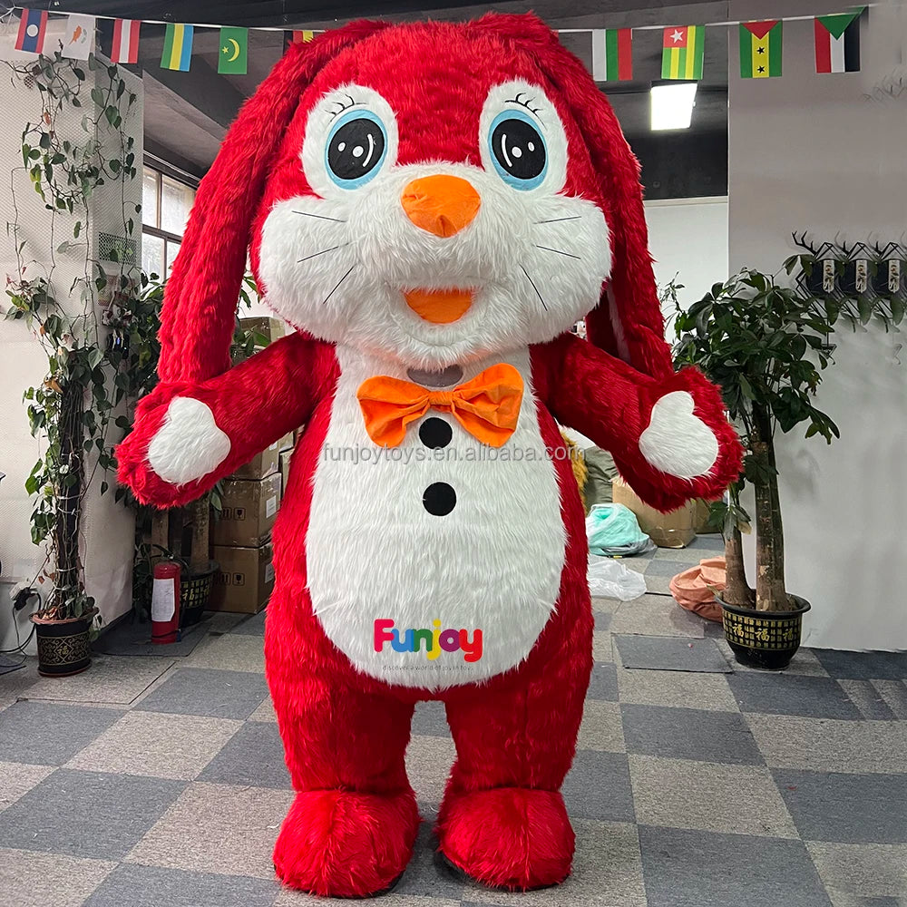 Easter Bunny for Adult Anime Cosplay Customize Mascot Carnival Costumes Animal Inflatable Rabbit Mascot Costume