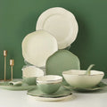 European Style Luxury Porcelain Gold Tableware Bowl Set Dish Plate Ceramic Dinnerware Set for Restaurant Hotel