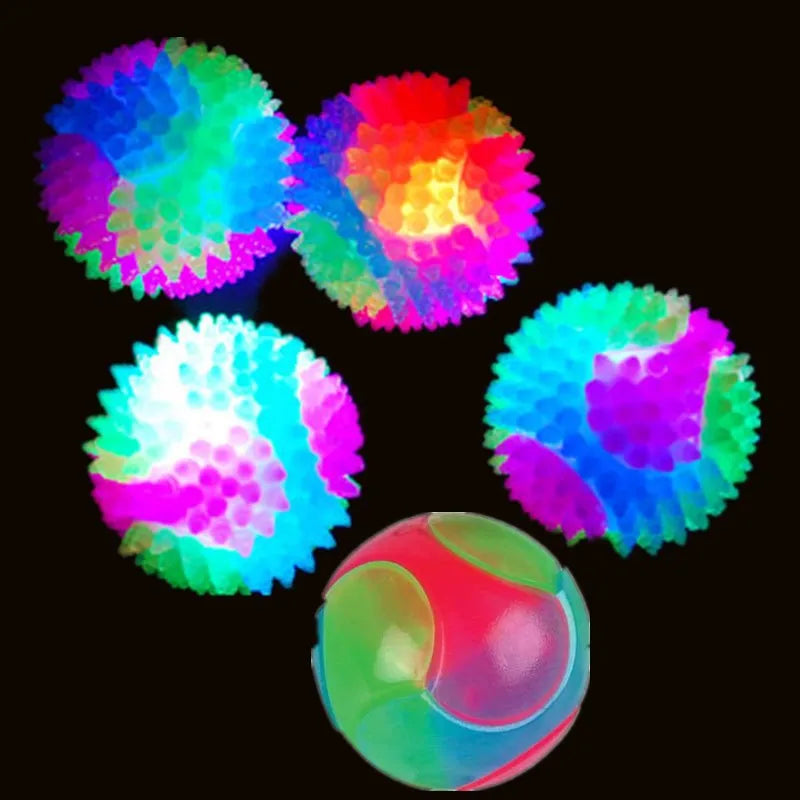 Solid Elastic Dog Ball Toy Flash Pet Interactive & Movement Toys Glowing Balls