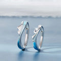 Couple Wedding Ring Sets Wholesale Trend Personality Open Adjustable Couple Ring Fashion Mountain Design Diamond Ring