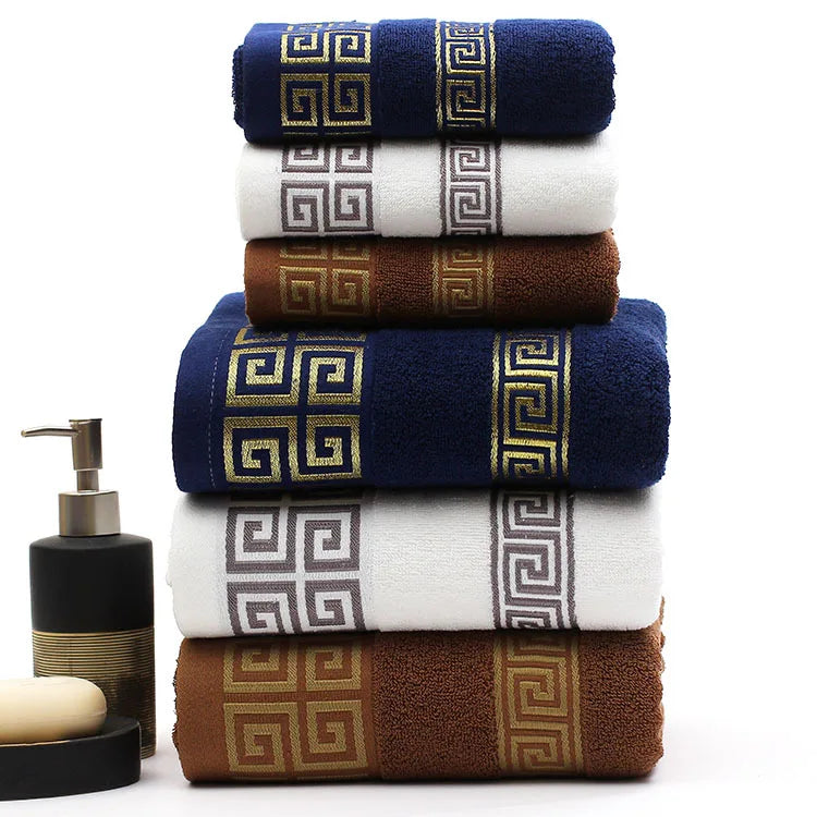 Custom Logo Printed White Cotton Bath Towel Set Super Absorbent Quick Dry for Adults Organic Material for Home Beach Pool