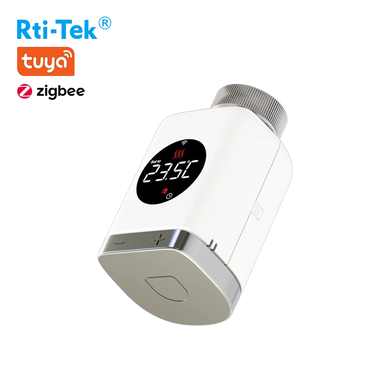 Ultra-low Power Large LCD Screen ZigBee Thermostat Tuya Weekly Programming Smart Thermostatic Radiator Valve