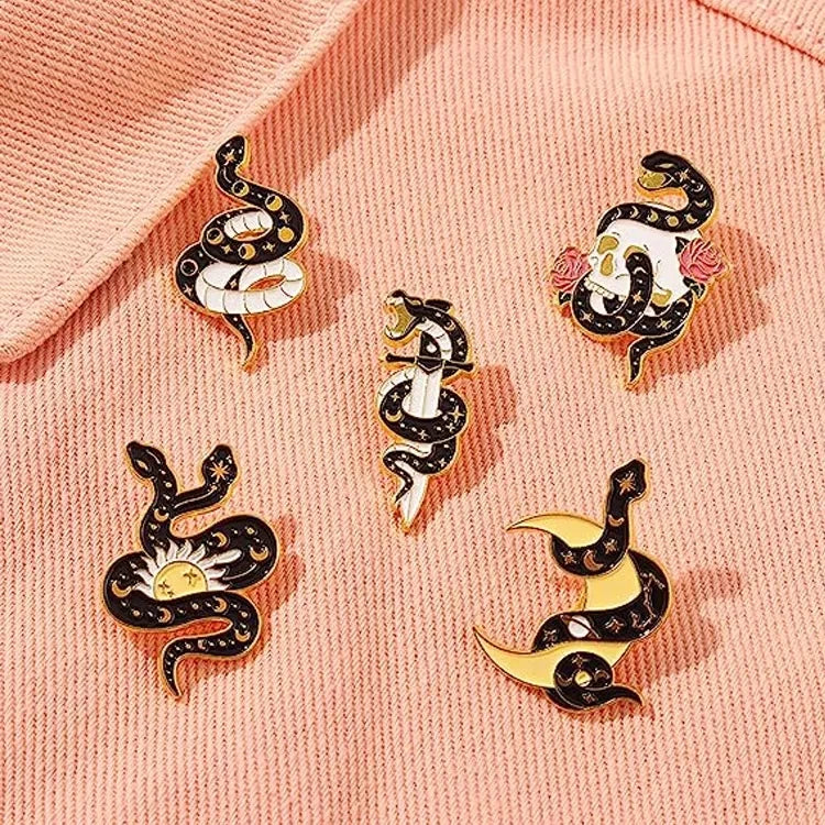 Custom Lapel Pins Custom Metal Brooch Pins Enamel Cartoon Black Man Ba Snake With Backing Custom Anime Design Soft Enamel Pin