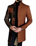 New Fashion Long Men's Overcoat Knitted 3D Print Reversible