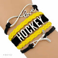 Dropshipping Factory Custom Made Infinity Love Hockey Leather Braid Wrap Bracelets for Women
