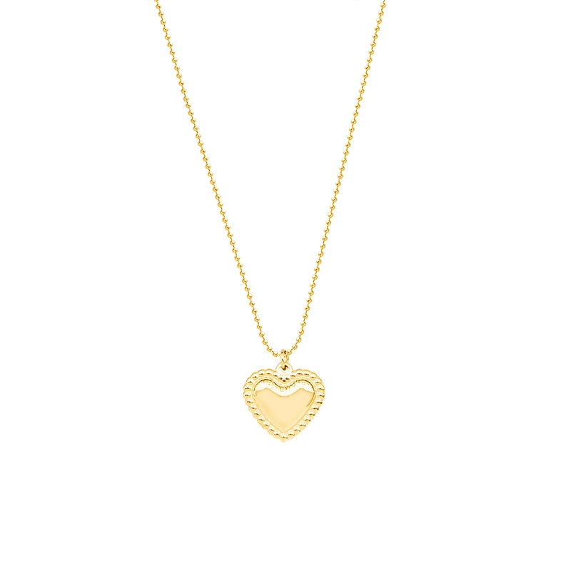 Classic Stainless Steel Jewelry Set Heart Love Necklace & Bracelet with Pearl Custom Gold Plated Silver for Anniversary