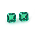 Roomy Loose Hydro Emerald Gemstones square Asscher Cut Synthetic Hydrothermal Colombian Emerald