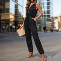 New Arrivals Cargo Jumpsuit Solid Color Sleeveless Overalls with Pocket Fashion One Piece Romper