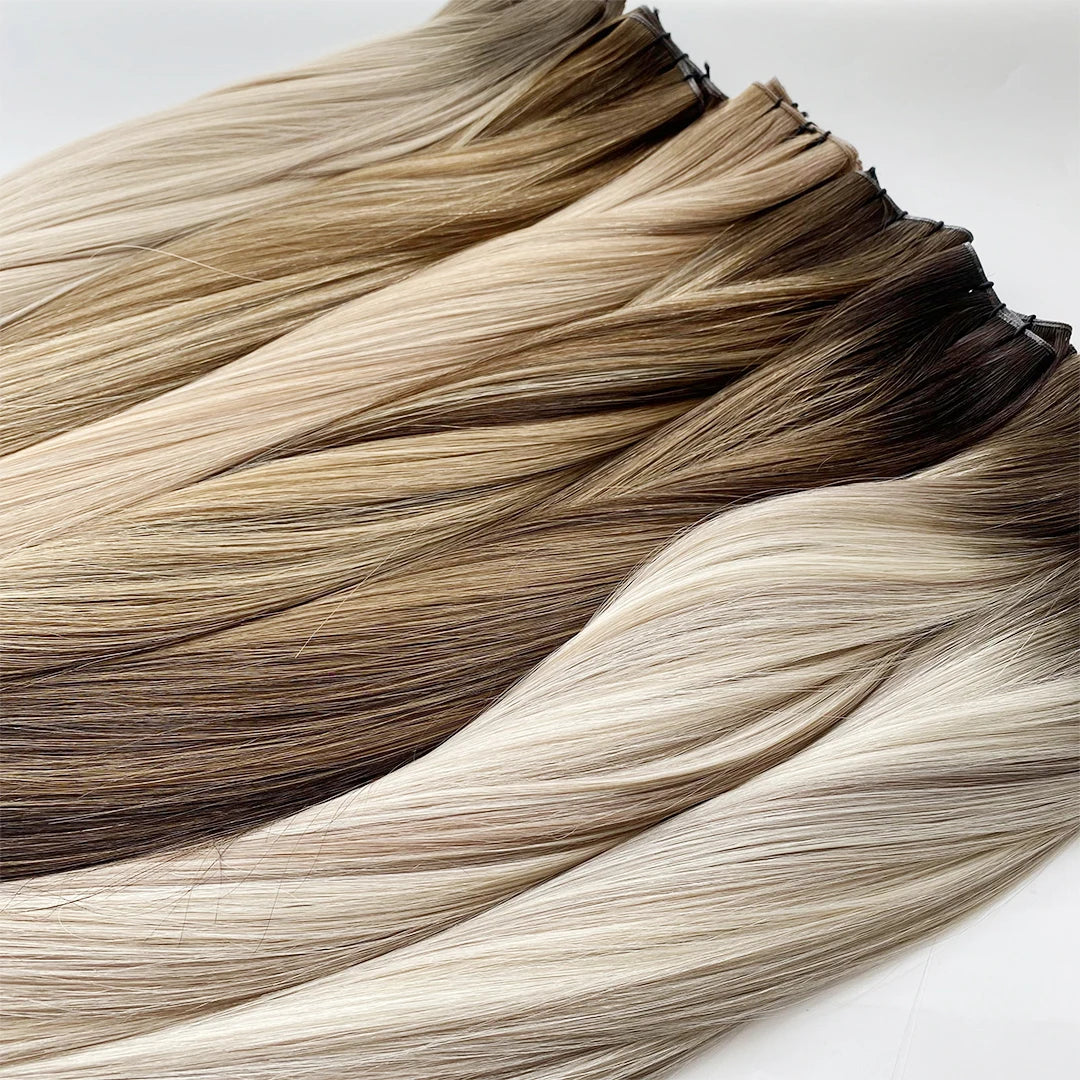 Factory Wholesale Top Quality Super Double Drawn Genius Weft Extensions Micro Invisible Weft