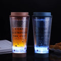 Double Wall Plastic Tumbler Cup with LED Light up Water Tumbler with Straw and Lids Mugs