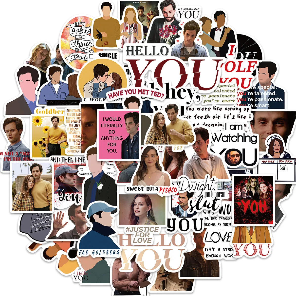 2023 Newly 50PCS Popular USA Movie Decals Horrific TV Show YOU Sticker