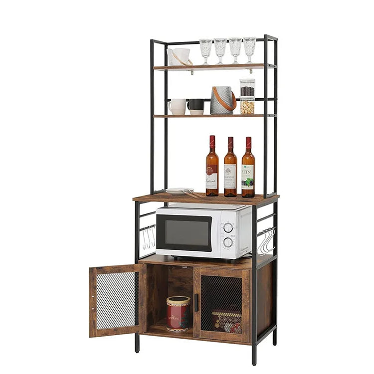 Multi Purpose Sundry Fruit Kitchen Supply Storage Rack Kitchen Wooden Rack With Storage Cabinet