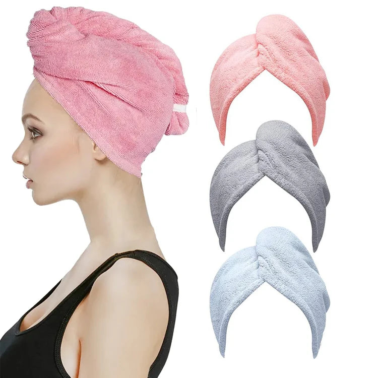 Custom Logo Super Absorbent Quick Dry Microfiber Hair Towel 100% Polyester Spa Microfiber Towel for Hair