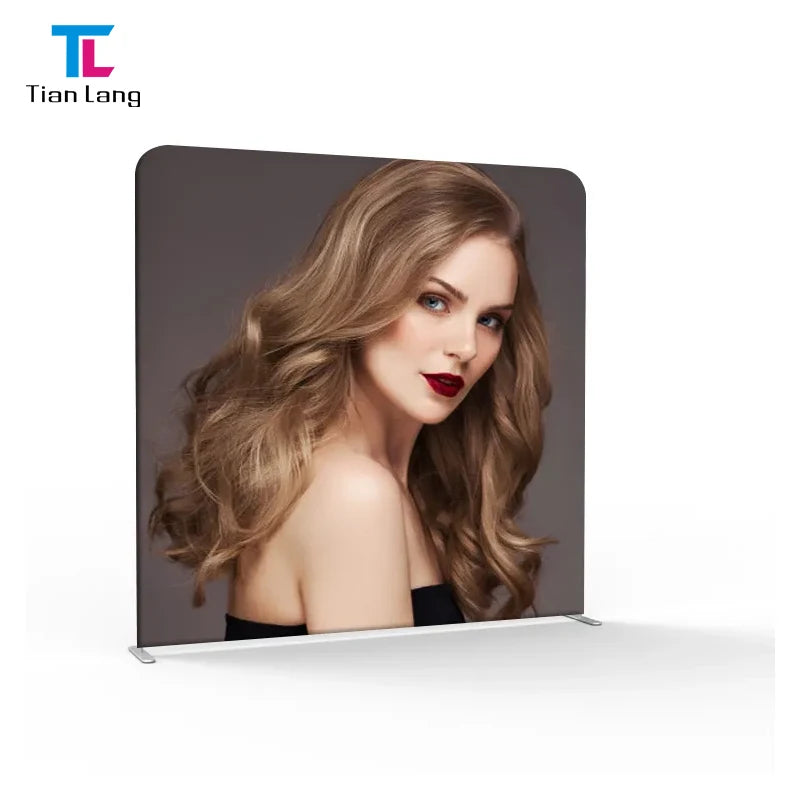 Custom 8ft 10ft 20ft Aluminium Pop Tube Display Straight Media Wall Stretch Banner Stand Tension Fabric for Trade Shows Events