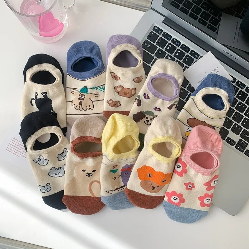 Wholesale Korean Cute Cartoon Boat Socks Summer Novelty Invisible No Show Socks for Women