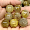 1.5cm-2.5cm Natural Rutilated Quartz Sphere Crystal Ball Golden Rutilat Small Size Quartz Ball for Decoration