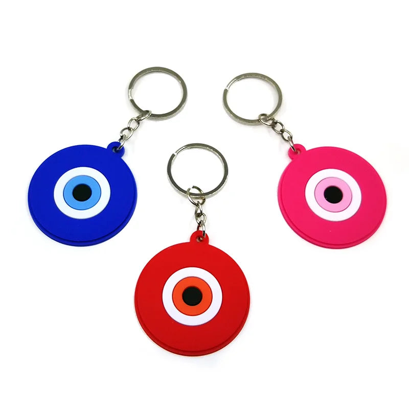 Custom Wholesale Silicon Key Holder Evil Eye Cartoon Pattern Keyring Creative Keychain Decoration Fit Men Women Keys Pendant