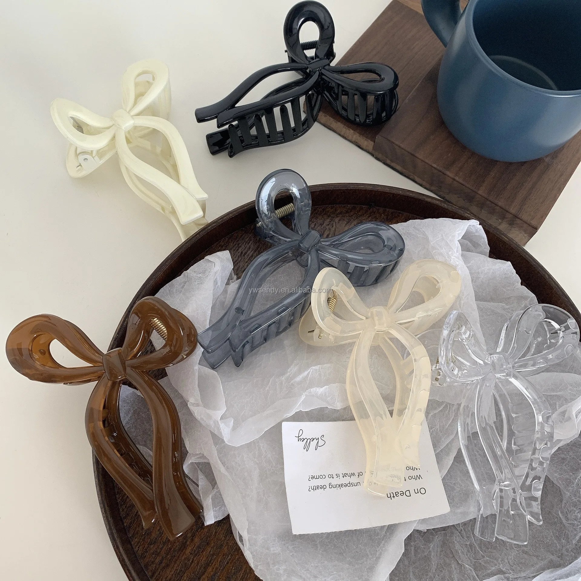 Elegant Woman Temperament Bowknot Plastic Claw Hair Clips Jelly Colors High Quality Clips Hair Accessories