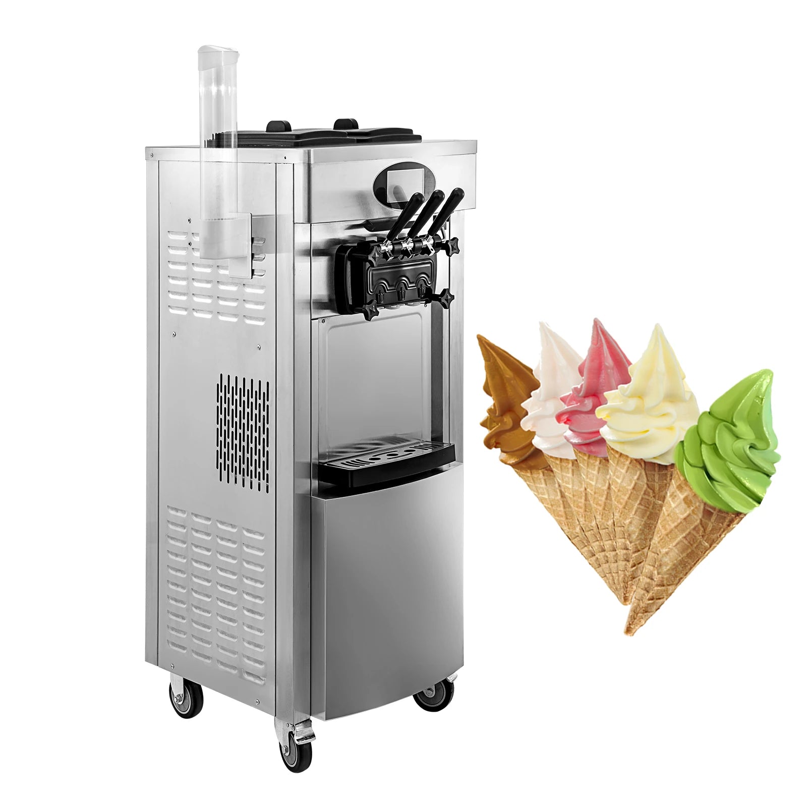 EU warehouse Sihao Vertical Soft Ice Cream Machine with LCD Touch Screen Commercial  Ice Cream Maker With 2+1 Flavors