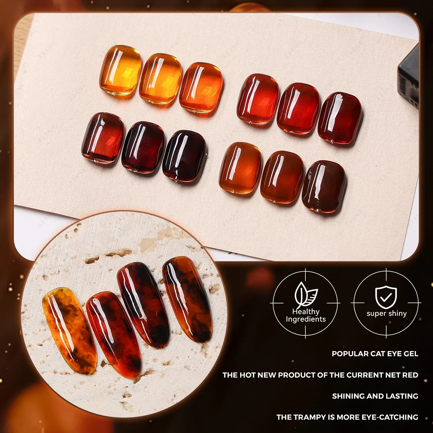 JTING High Quality 4 Colors Aurora Amber Gel Polish Set Translucent Effect OEM/ODM Custom Private Label with Free Sample Service