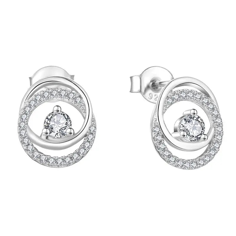 YH Jewelry 2026 Fashion Jewelry Lovely Sterling Silver 925 Round Earrings Moissanite 3.5MM Shiny Jewelry Wedding