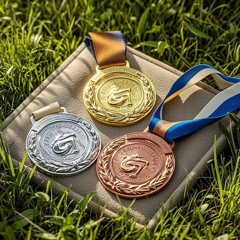 Factory Wholesale Custom Blank Sports Medals and Trophies Soccer Swimming Karate Running Race Souvenir Metal Gold Medal