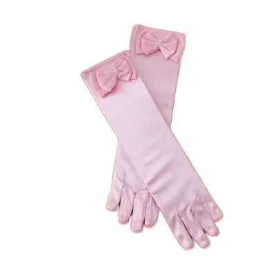 Korean Style Children's Gloves  Flower Girl Bridesmaid White Mesh Gloves  Beautiful Girl's Finger Gloves for Children's Birthday