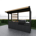 YardLux Aluminum Patio Cooking Station Enclosed Storage Weather-Resistant Kitchen Components Eco-Friendly Automatic Grill