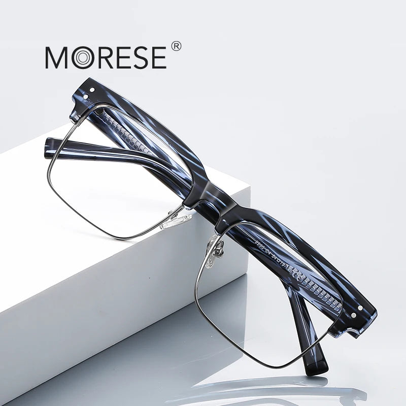 MORESE 2205 Square Shape Frame Blue Light Blocking Glasses Eyeglasses Frames for Men
