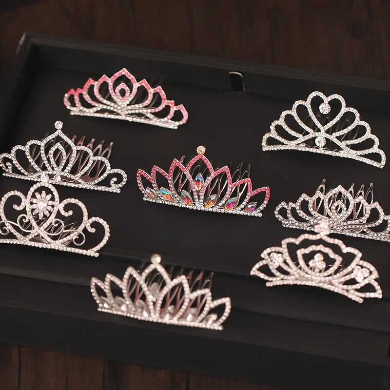 Wholesale Diverse Crystal  Mini Crown Small Birthday Tiaras for Kids