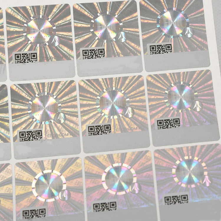 Custom Laser Security Holographic Sticker Scratch off QR Code Serial Number 3d Hologram Label Sticker