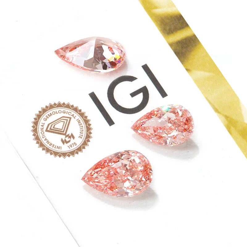 Starsgem Fancy VIVID PINK 1ct Pear Cut Lab Diamond With IGI Certificate Loose Diamond