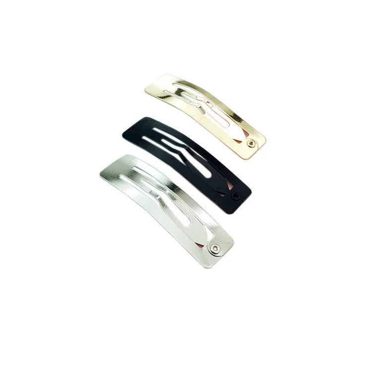 MIO DIY Hair Accessories for Kids Plain Metal Snap Hair Clips Rectangle Shape Chidren Girls Hair Pins Nicle Free Custom Design