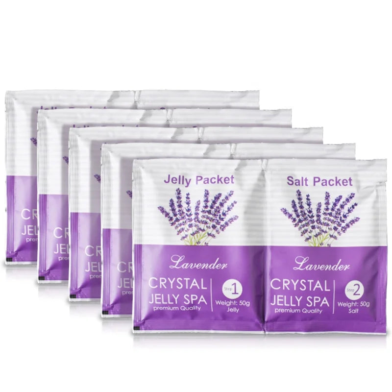 Homemade Foot Spa Lavender Crystal Jelly Salt Powder Soften Whiten Foot Bath Salt DIY Cool Jelly Gel Pedicurehelly Pedicure