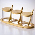 Glass Spice Jar Kitchen Seasoning Jar Set With Lid Salt and Pepper Containers Food Storage Box With Spoon