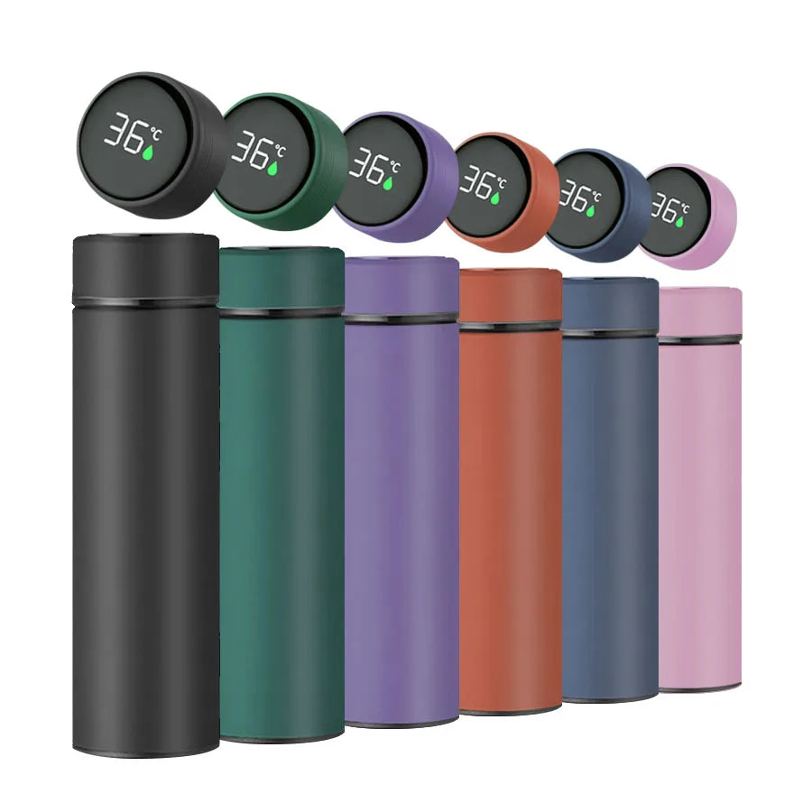 Wholesale Double Wall Stainless Steel Insulated Vacuum Flask Smart Digital LED Temperature Display Water Bottle