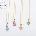 Wholesale Dyed Natural Fancy Druzy Necklace Triangle Water Drop Pendant Druzy Pendants