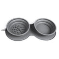 Factory Price Portable Anti-choking Collapsible 2 Combination Bowl Pet Dog Food Water Feeding Slow Feeder Travel Bowl