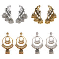 Douvei Alloy Bohemian Drop Bells Round Bead Tassel Charm Earrings Hollow Vintage Earrings Design Jewelry