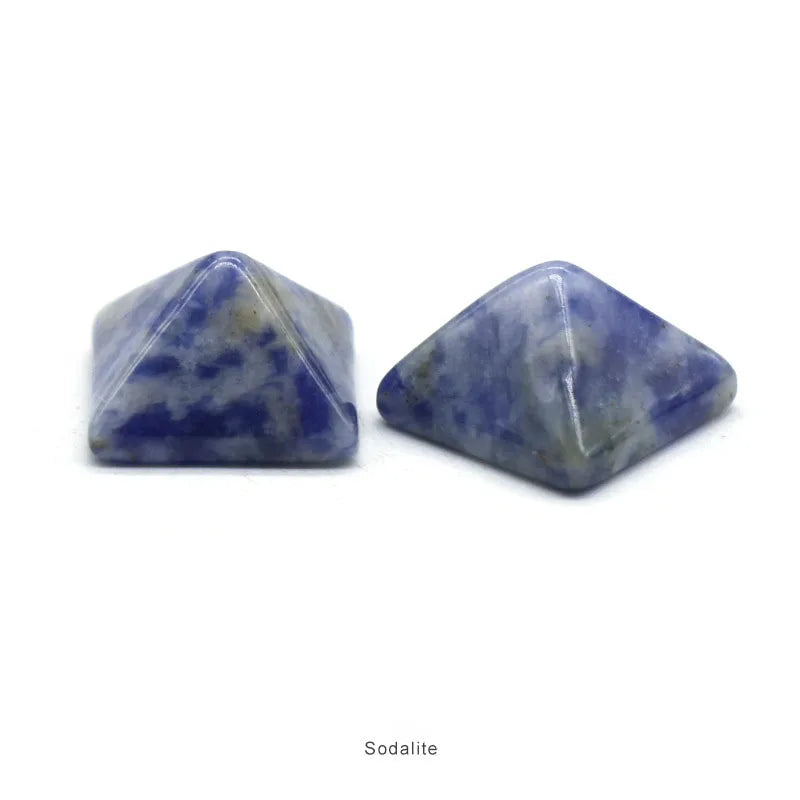 Huiying New Natural Blue Spot Stone Pyramid Crystal Quartz Stones Color Gravel Stones Crafts