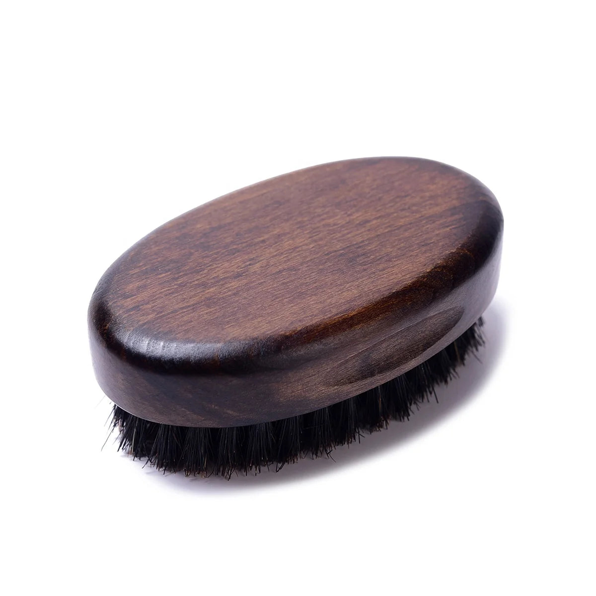 Wholesale Classic Archaize Color Oval Shape Wild Black Boar Bristle Beard Brush Antique Color Beech Wooden Beard Brushes for Men