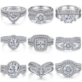 Custom Fashion Jewelry Engagement Wedding 925 Sterling Silver Rings for Women