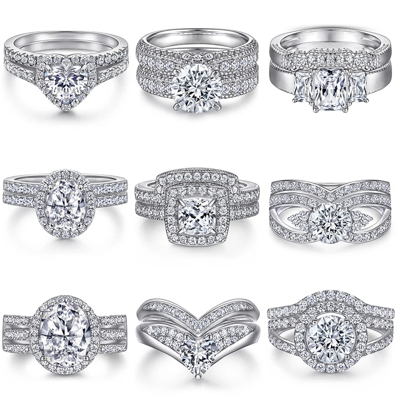 Custom Fashion Jewelry Engagement Wedding 925 Sterling Silver Rings for Women