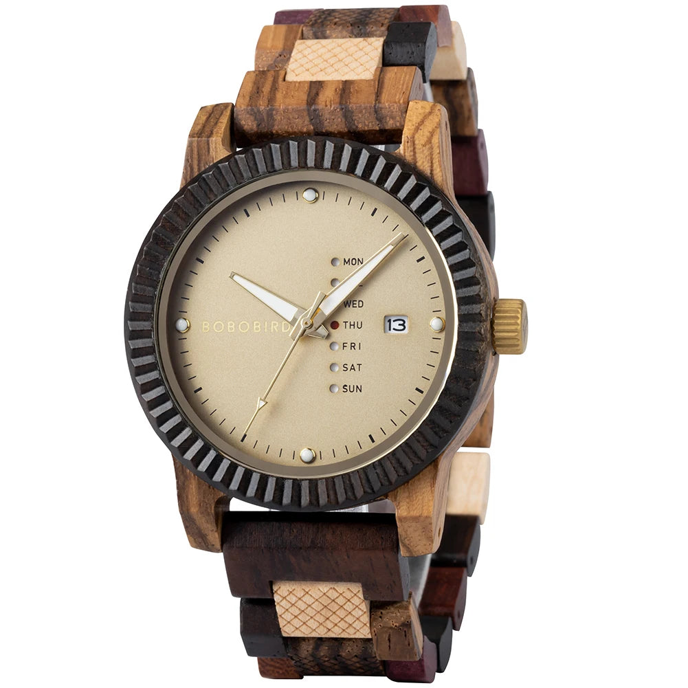 Bobobird Dropshipping Customization Luxury Fashion Sports Eco-Friendly 43mm Wooden Watch with Pointer Dial Unisex