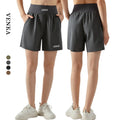 2023 Ladies Workout Shorts High Elastic Waist Soft Fabric Quick Drying Shorts Plus Size Loose Side Pockets Women Shorts