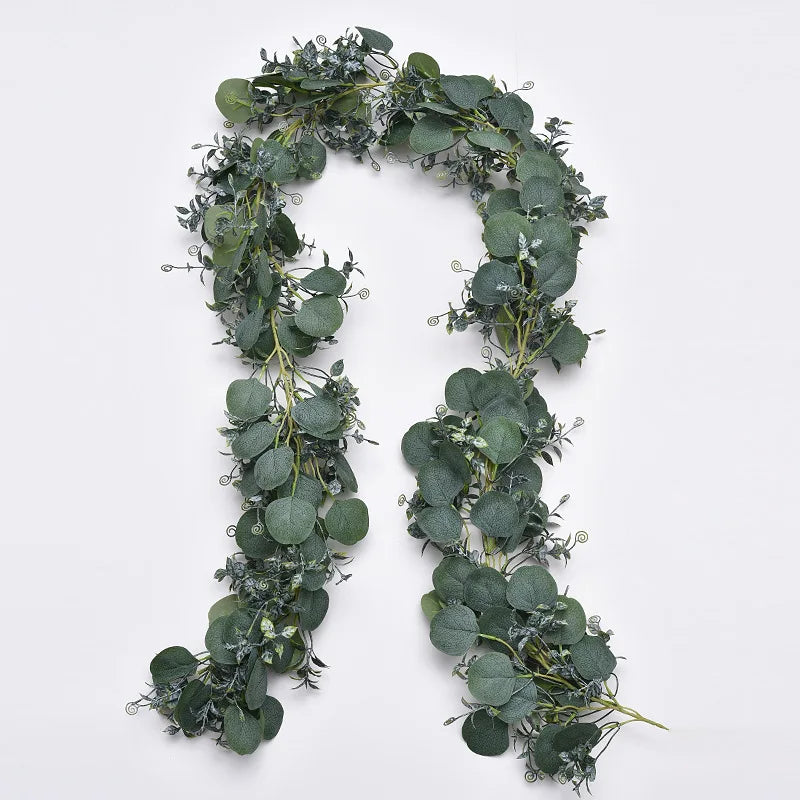 EM03391 Hot Sale New Popular Eucalyptus Vines Wedding Decoration Artificial Silk Greenery Eucalyptus Garland