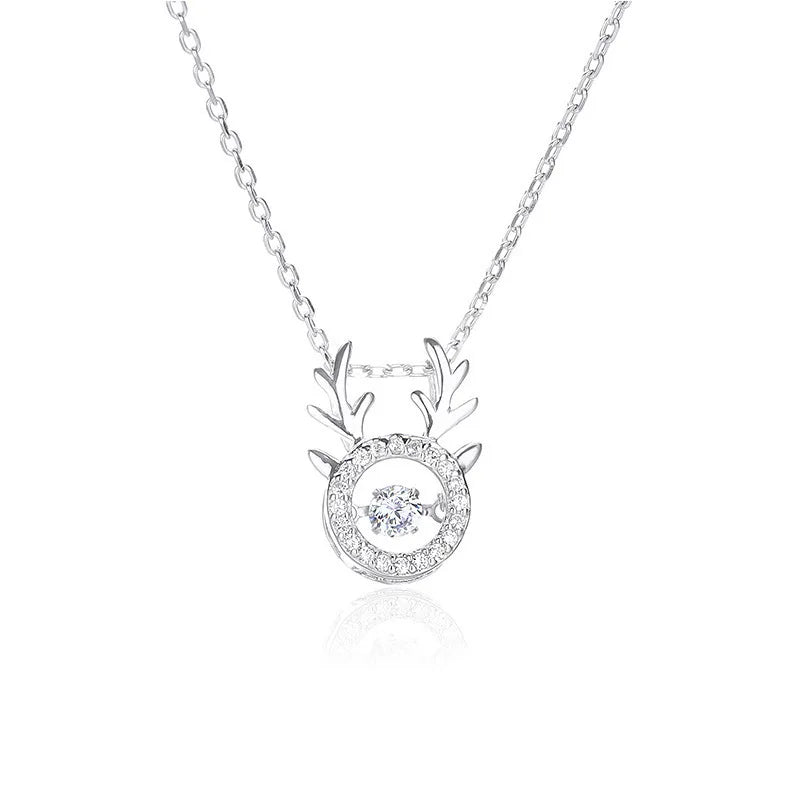 High Polish 316l Stainless Steel Double Heart Necklace for Girls Valentine's Day Gift Titanium Steel Interlock Heart Necklace