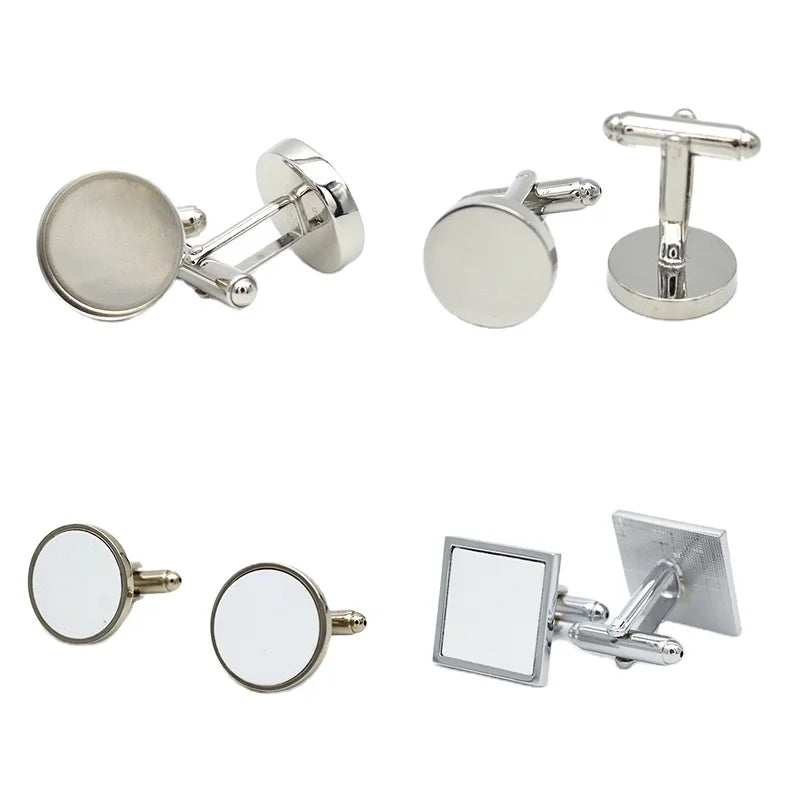 Wholesale Fancy Brand Unisex DIY Brass Blank Cufflinks for Gift Business Wedding Engagement Party Anniversary