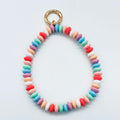 Printed 15mm Silicone Beaded Wristlet Keychain for Phone case
